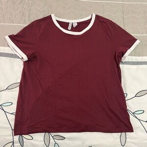 H&M slightly cropped ringer tee, L